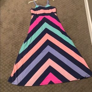 A long colorful dress